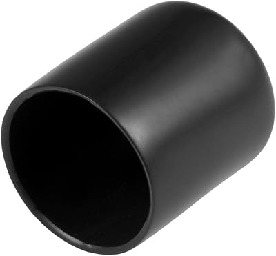 Sourcing Map 20Pcs Rubber End Caps 30mm ID Vinyl Round Tube Bolt Cap Black