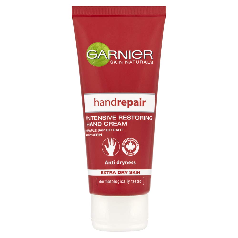 Garnier Hand Repair Intensive Restoring Hand Cream, Nourishing Canadian Maple Sap and Moisturising Glycerin, Leaves Skin Soft and Supple, Restores Extra Dry Hands, Suitable For Sensitive Skin, 100 ml