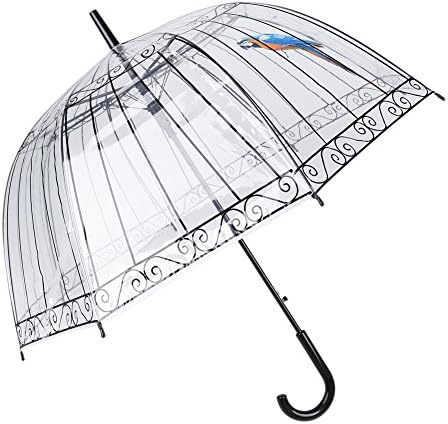 Clear Umbrella Bubble Dome Shape umbrella Transparent Mushroom Umbrellas for Women and Kids,Fashiong and Cute Half-Automatic (birdcage)