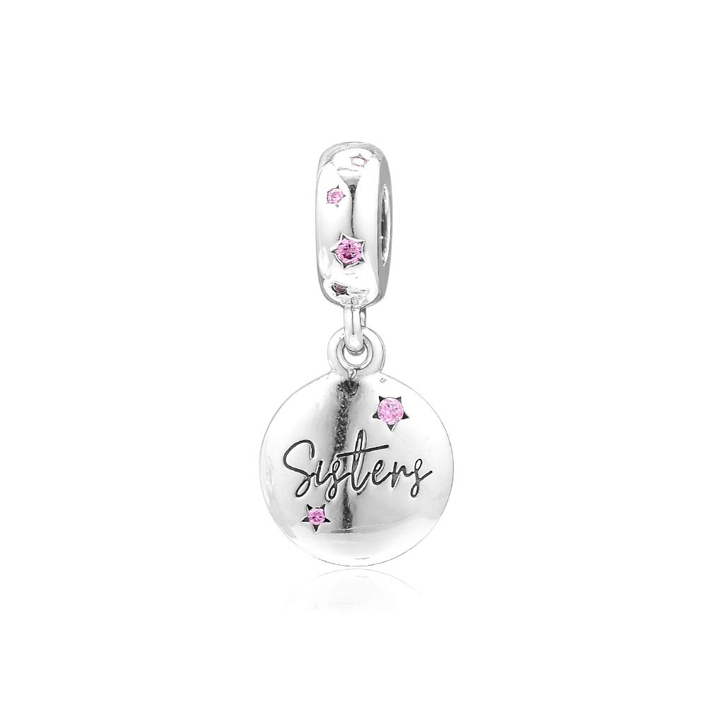 PANDOCCI 2019 Forever Sisters Dangle Bead 925 Silver DIY Fits for Original Pandora Bracelets Charm Fashion Jewelry