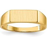 JewelryWeb 14k Yellow Gold Polished Signet Ring Size 8 Ring for Women