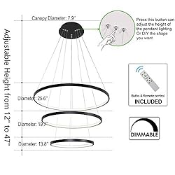 DEARLAN Modern LED Chandelier Lighting Dimmable