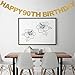 INNORU ™ Happy 90th Birthday Banner Gold Glitter Letters Hang Bunting - 90th Birthday Party Decorations Supplies