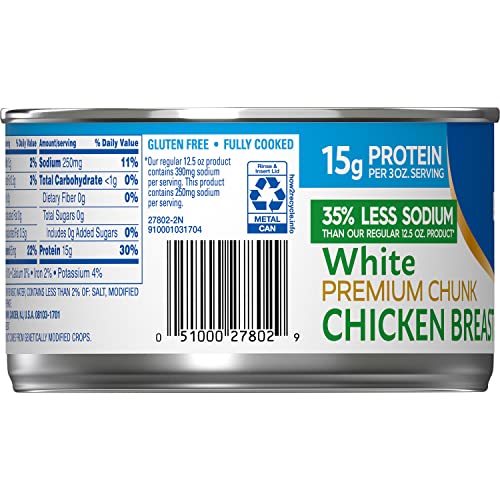 Swanson 35 Less Sodium White Premium Chunk Canned Chicken Breast in