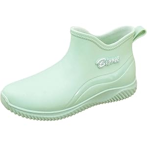 Women Rain Shoes Short Waterproof Thick Sole Solid Color Summer Outdoor Casual Non-Slip Rubber Boots