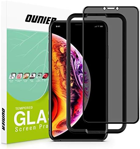 OUNIER for iPhone 11 Pro Max iPhone Xs MAX 28°True Privacy Screen Protector, [Easy Installation Tray] [Full Coverage] Anti Spy Tempered Glass Screen Film Compatible with iPhone Xs Max 6.5"