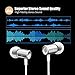 Earbuds Earphones Headphones, VANTEN[Magnetic Wired Earphones][In-Ear Headphones][Earbuds with Mic][Stereo Headsets] 3.5mm Jack for iPhone 6 6s Plus iPad Android Samsung Phone Computer PC (Silver)
