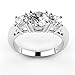 Metal Factory Sterling Silver 925 Cubic Zirconia CZ 3 Stone Engagement Ring