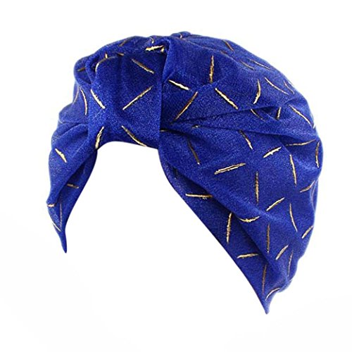 Muslim Women's Cap TOOPOOT Silk Yarn Turban Cancer Chemo Hats (blue) - Thumbnail 3