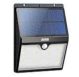 AMIR Solar Lights Outdoor, 16 LED Motion Sensor Wall Light, Waterproof Landscape Lighting, Wireless Solar Security Light, Auto On/ Off, for Step, Tree, Patio, Yard, Garden, Driveway, Stairs, Pool Area