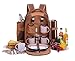 apollo walker Picnic Backpack Bag for 4 Person with Cooler Compartment, Detachable Bottle/Wine Holder, Fleece Blanket(45