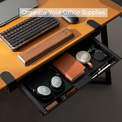 HUANUO Keyboard Drawer Under Desk Clamp on Keyboard Drawer for Pen