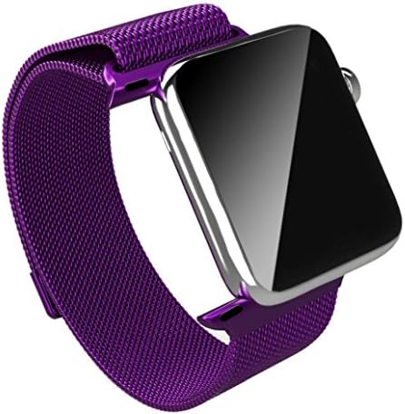 Touch Rage, Milanese Loop, Stainless Steel Mesh Strap, Magnetic Closure Clasp, Premium Band for Series 1 and Series 2 Apple Watch, 42mm, Purple