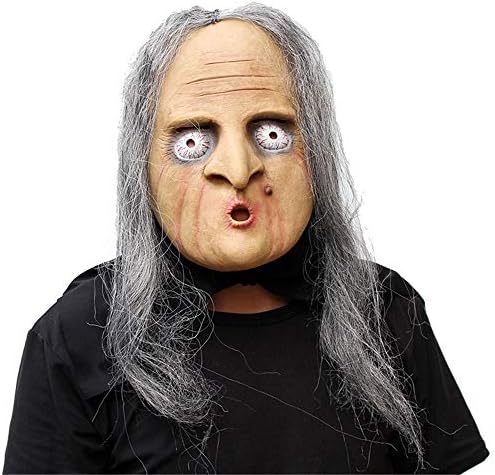 MeiLiio Halloween Witch Mask, Sorceress Mask with Hair for Women Novelty Party Funny Sorceress Mask Head-Mounted Latex Spoof Masks for Masquerade Party Costume Theater Prop Cosplay Carnival-20