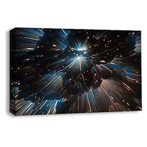 Canvas Wall Art for Living Room,Bedroom Home Artwork Paintings Colorful Energy Wave Ready to Hang - 12x18 inches