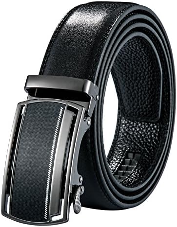 Men's Genuine Leather Belt Automatic Buckle Sliding Buckle Belt 35mm Wide 50" long