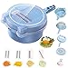 Vegetable Chopper Cutter Spiralizer 9 in 1 Multi-function Cutter Slicer Dicer Easy Food Chopper Slicer Dicer Tool Manual Mandoline for Cheese Onion Chopper (Blue)