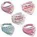 100% Soft Cotton Front Drool Baby Bibs with Adjustable Snaps(5 Pack Gift Set)
