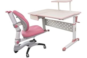 ApexDesk Height Adjustable Study Desk 43" with Drawer & Chair (Desk and Chair Bundle – DX Series Pink)