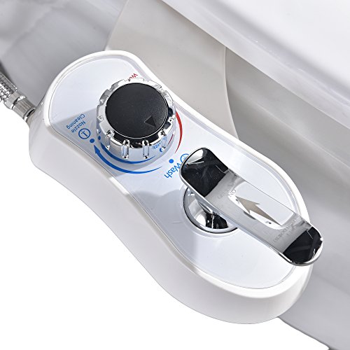 Comllen Non-Electric Fresh Water Sprayer Mechanical Self-Cleaning Bidet Attachment, Toilet Seat Attachment