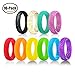 Silicone Wedding Ring Excercise Band Premium Medical Grade Wedding Bands for Men Women Kids Durable Comfortable Antibacterial Rubber Rings 10 Pack Classic Style By BUSHIBU