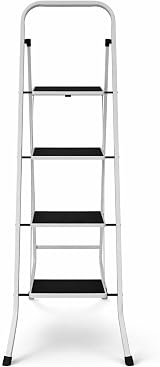 Oypla Foldable 4 Step Ladder Stepladder Non Slip Tread Safety Steel Step view 5