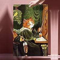 Canvas Wall Art Cute Cat Canvas Prints Home Artwork Decoration for Living Room,Bedroom - 12x18 inches