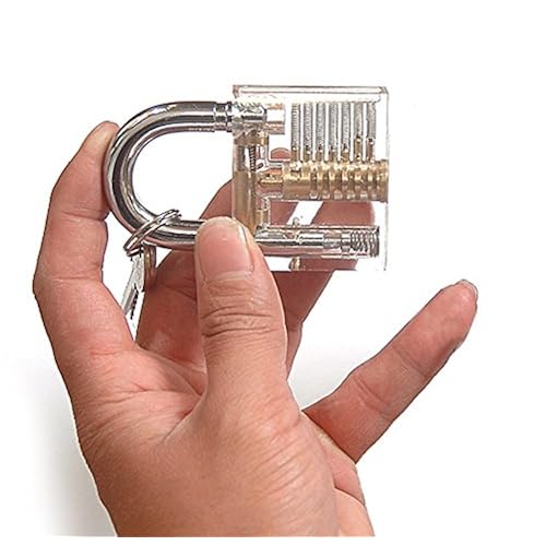 KINGLAKE Crystal Professional Visible Cutaway of Padlocks Lock for Locksmith Lock Training Trainer with 2 keys Good for Beginners Tools & Home Improvement, Hardware, Padlocks & Hasps, Hasps