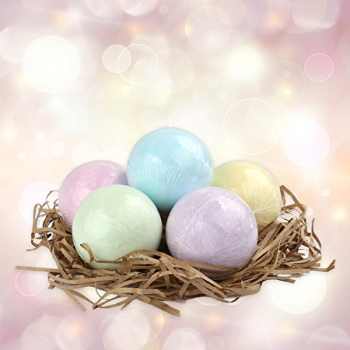 Pack of 6 Bath Bomb Balls, 100% Handmade with Natural Flowers Essential Oil, Fizzing Soften Skin - Six Unique Natural Fragrance for Bubble Bath Spa