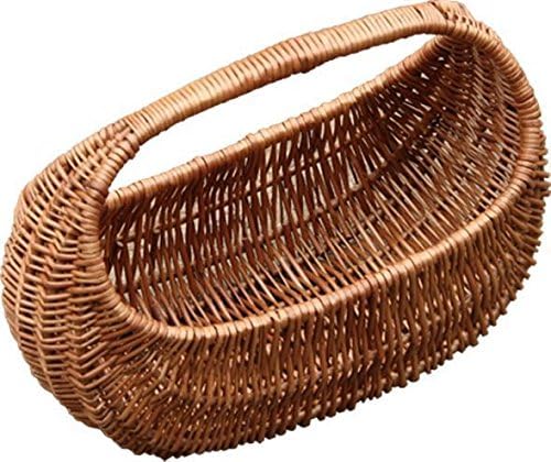 Cestino Da Picnic In Vimini Willow Direct - Medio, 40x30x19 Cm - Marrone Scuro Con Chiusure In Pelle