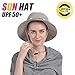 USHAKE Head Net Hat, Safari Hat Sun Hat Bucket Hat with Hidden Net Mesh Khaki