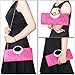 Fashion Road Womens Luxury Evening Wedding Party Purse Clutch Rhinestone Satin Pleated Handbag Wallet Black