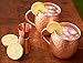 Naava Moscow Mule Mugs - Authentic Russian Moscow Mule Gift Set of 2 Beautiful Artisan Hammered Copper Mugs PLUS Liquor Jigger - Unlined, Unlacquered and Genuine - 100% Solid Copper Guaranteed!