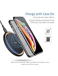 VANMASS Cargador inalámbrico, Qi Certified 15W Carga inalámbrica rápida 7.5W Compatible con iPhone Xs Max Xs XR X   8 8 Plus, 10W para Galaxy S9   9 +  S8   S8+ Note8 9 y 5W para todos los dispositivos Qi Enable