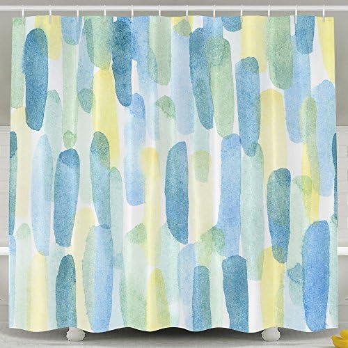 ZiXia Abstract Watercolor Background Texture Bathroom Decor White Shower Curtain 6072inch Polyester Artwork Print