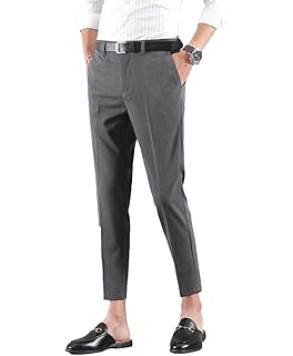 mens casual plaid cropped pants