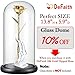 DEFAITH Real Rose 24K Gold Dipped, Forever Gifts for Her Valentines Day Anniversary Wedding and Proposal - King Gold with Acrylic Moon Stand