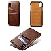 Case Compatible for Iphone X, Wallet Phone Case, Slim PU Leather Back Case Cover With Credit Card Holder Brown Case