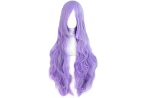 MapofBeauty 32"/80cm Fashion Long Curly Cosplay Wig (Light Purple)