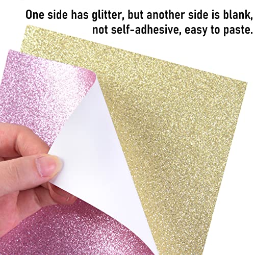 Shindel Glitter Cardstock Paper, 80 Sheets A4 Glitter Paper Bulk Premium Craft Cardstock 20 Colors for Cricut Card Making Paper Crafting
