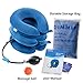 Cervical Neck Traction Device Inflatable Neck Traction for Neck Decompression Pinched Nerve Neck Pain Relief, Neck Stretcher Cervical Traction Neck Extender for Neck Pain with Massage Balls (Blue)