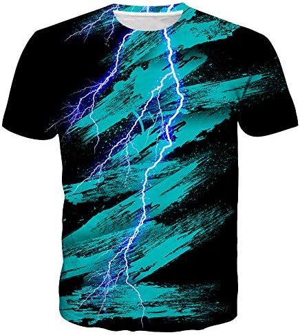 Syaimn Unisex 3D Pattern Printed Short Sleeve T-Shirts Casual Graphics Tees