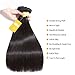 Ossilee Straight Hair Bundles with Closure Brazilian Virgin Hair Three Part Lace Closure with Bundles 8a Straight Hair with Closure (14 16 18+12 Three Part Closure, Natural Color)