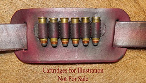 Leather Ammo Loop Belt Slide, .41 magnum. Carry 6 rounds, flat against waistband. Fits 1-1/2" belt