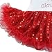 TIAOBU Baby Girls Sequins Santa Tutu Romper Headband Outfits My First Christmas White, Red 3 Months