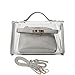 Clear Crossbody Messenger Shoulder Bag for Women Adjustable Strap, NFL Stadium Approved Trasparent Purse (Gray)