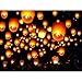 Tenozek (50pcs Chinese Sky Kongming Lanterns Fire Fly Candle Lamp for Wish Party Wedding (US Stock) (White)