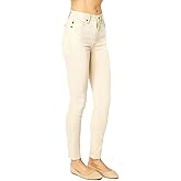 Judy Blue Women's High Rise Tummy Control Solid Classic Skinny Jeans (US, Numeric, 9, Regular, Regular, Bone)