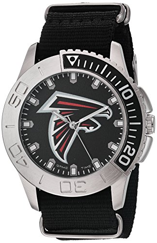 Game Time Men's 'Starter'  Metal and Nylon Quartz Analog  Watch, Color:Black (Model: NFL-STA-ATL)