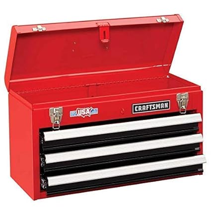Craftsman 3 Drawer Metal Portable Chest Toolbox Red Amazon Co Uk